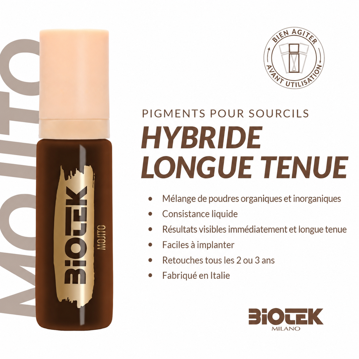 Ensemble pigments sourcils - Biotek Hybrid long lasting