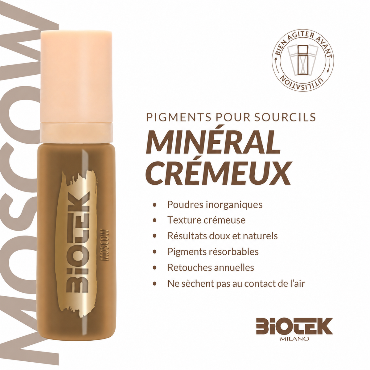 Ensemble pigments Sourcils - Biotek Inorganic Brow Kit (Crémeux)
