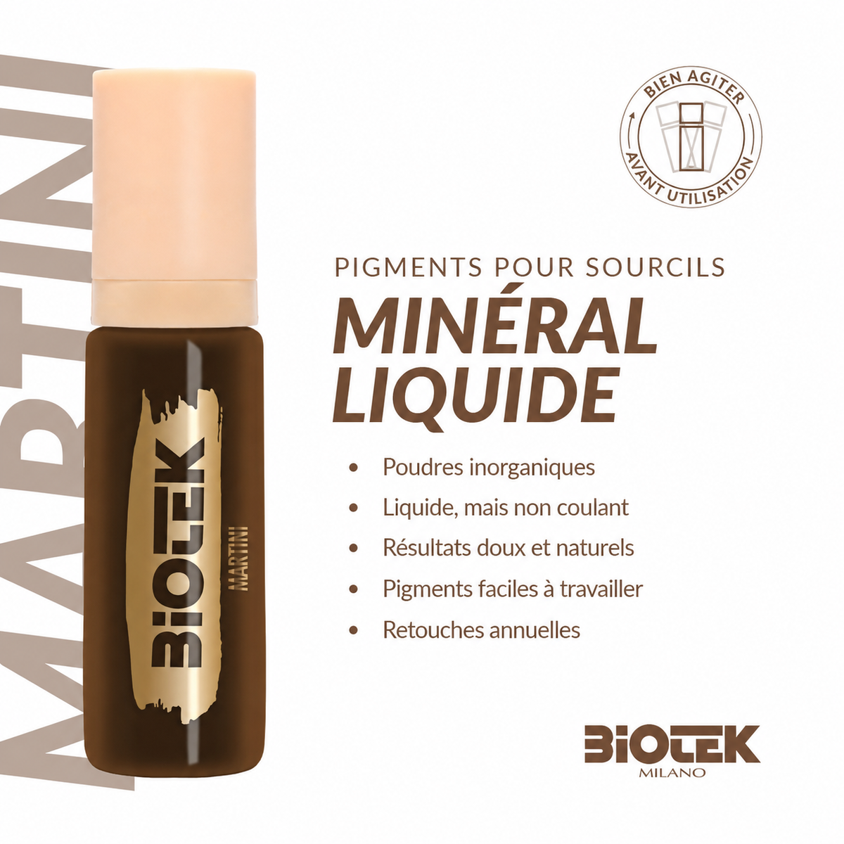 Ensemble pigments sourcils - Biotek Inorganic Brow Kit (Liquide)
