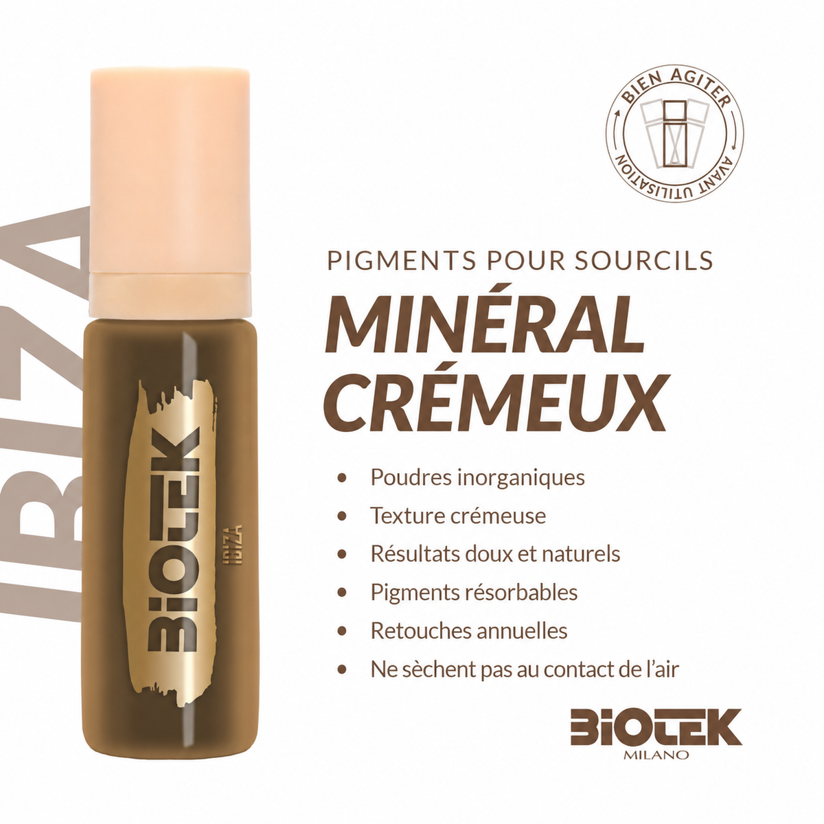 Ensemble pigments Sourcils  - Biotek Inorganic Brow Kit (Crémeux)