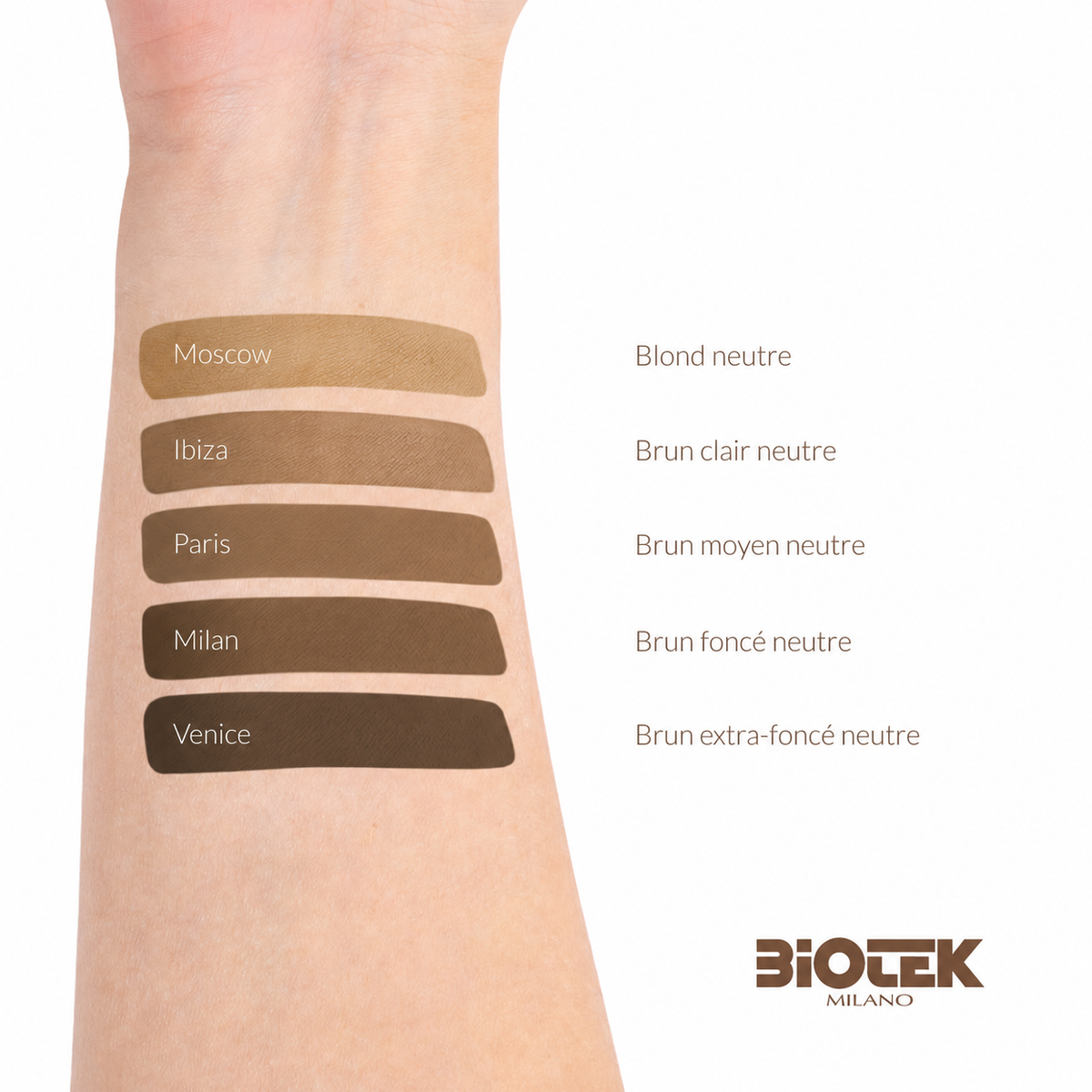 Ensemble pigments Sourcils  - Biotek Inorganic Brow Kit (Crémeux)