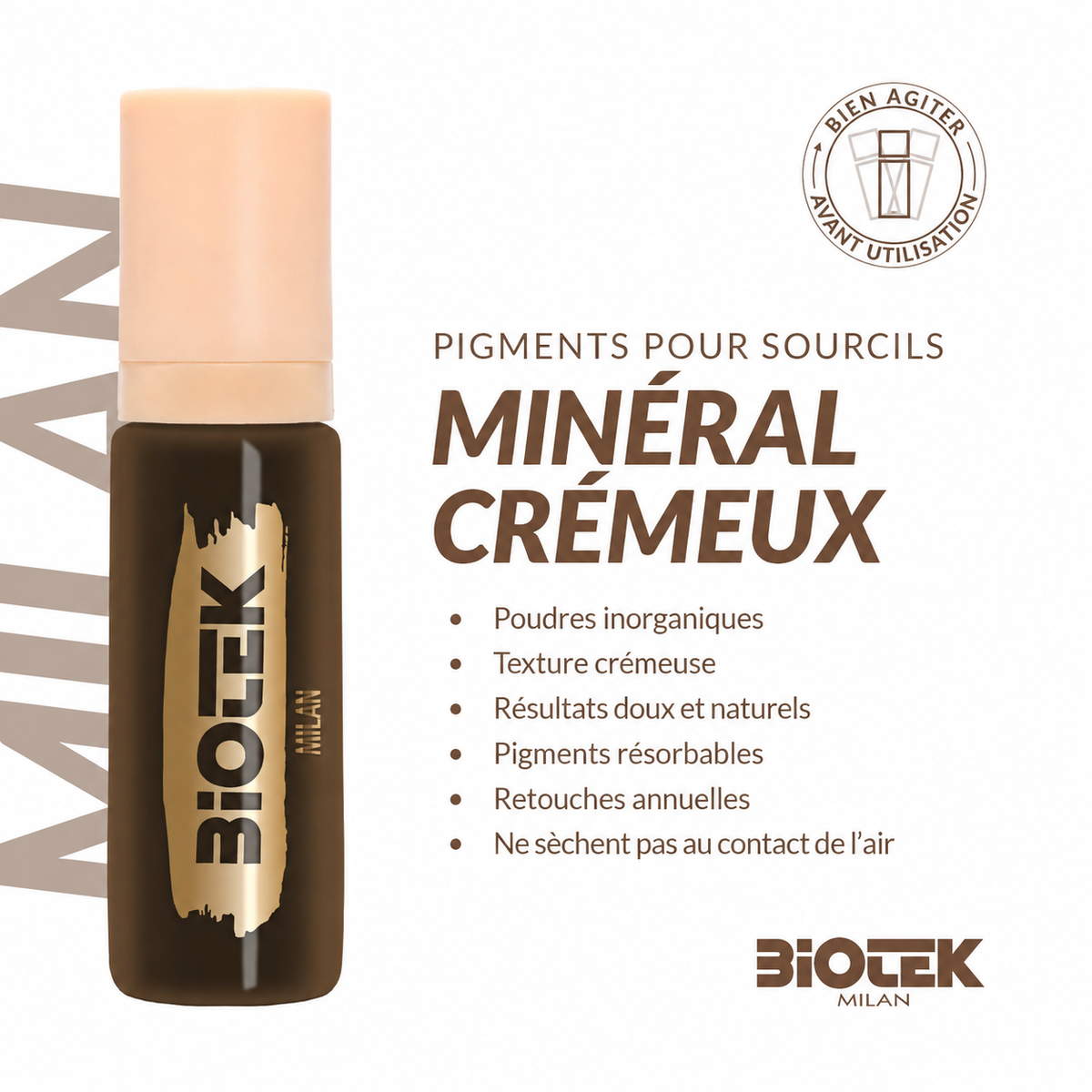 Ensemble pigments Sourcils  - Biotek Inorganic Brow Kit (Crémeux)