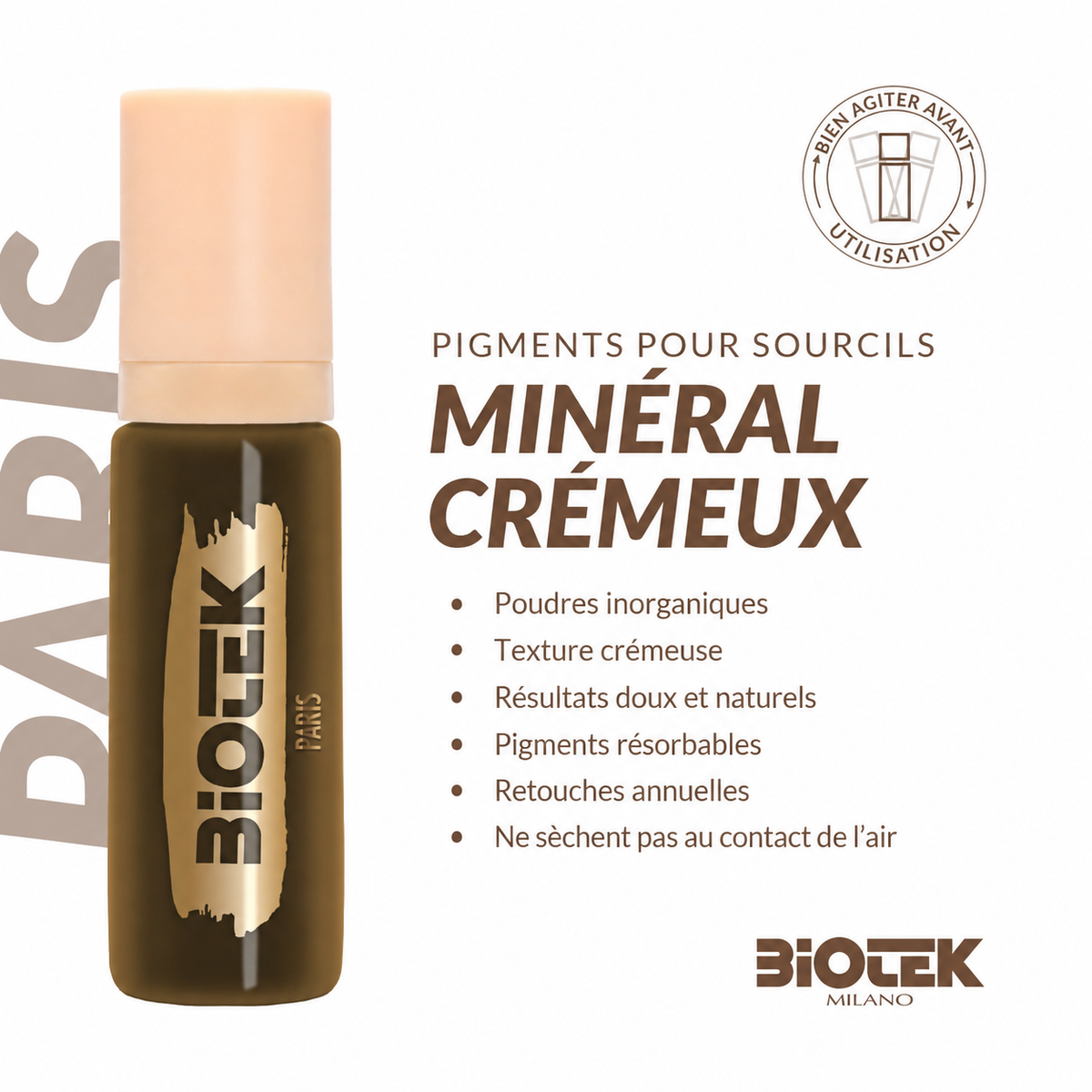 Ensemble pigments Sourcils  - Biotek Inorganic Brow Kit (Crémeux)