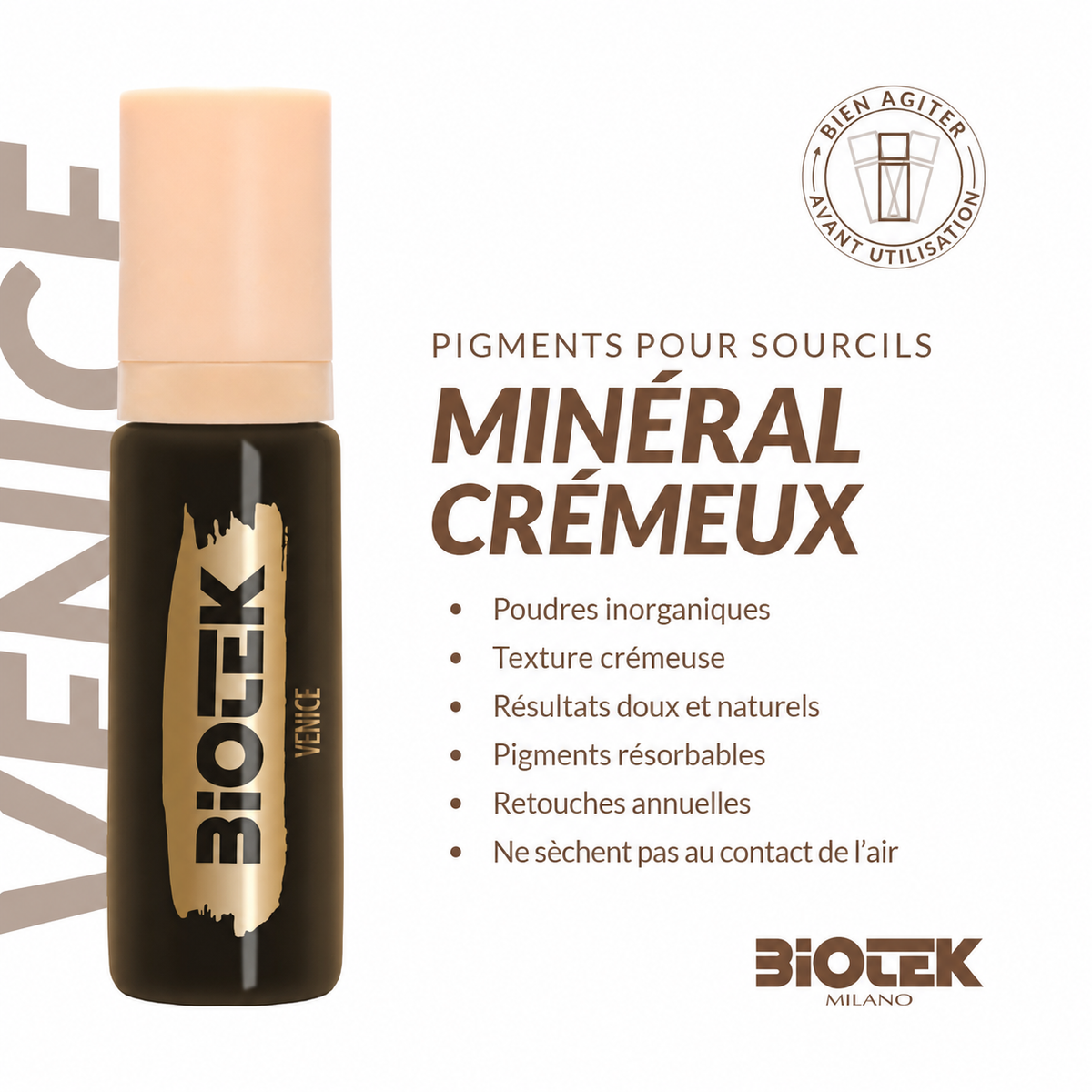 Ensemble pigments Sourcils  - Biotek Inorganic Brow Kit (Crémeux)